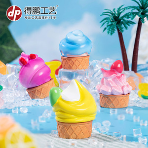 Ornements en forme de cornets de glace Dp Mini, artisanat en résine, décoration de bureau, jouet pour enfants - Product Image 3