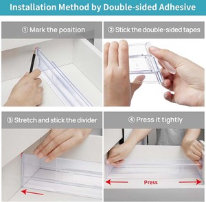 8-delige set verstelbare ladeverdelers, transparante kunststof ladescheiders voor kleding - Product Image 6