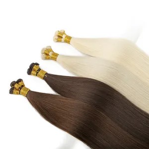 Virgin European Natural 12a Russian Grade Genius Weft Top Quality 180g Sew In Human Hair Extension Bundles