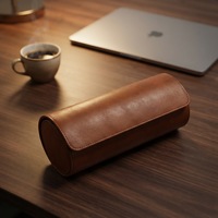 Étui à montre vintage en cuir PU, logo personnalisé, boîte de rangement rigide pour une seule montre, pour les voyages et la maison