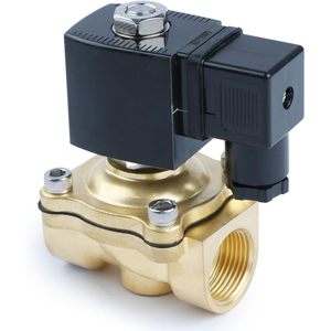 États-Unis Vanne solénoïde en laiton massif 3/4 po 24 V CC normalement fermée pour eau, air, diesel - Product Image 2