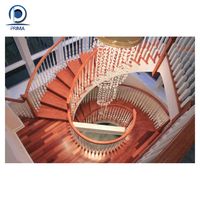 Escalier en colimaçon en bois massif avec structure en acier, nouveau design pour villa intérieure, garantie de 3 ans