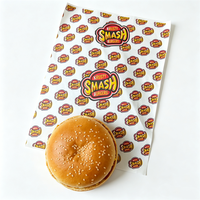 Papier d'emballage alimentaire jetable 50 g/m² personnalisé, résistant à la graisse, avec doublure en aluminium pour hamburgers et sandwichs