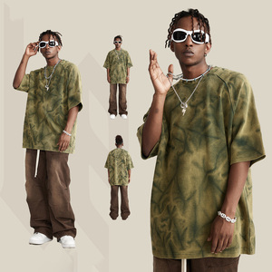 T-shirt Streetwear DTG à épaules tombantes en tricot de haute qualité, 100 % coton, graphisme vintage personnalisé, coupe oversize, séchage rapide, écologique - Product Image 3