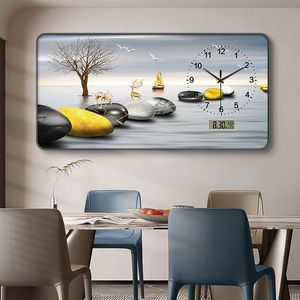 2025 nuevo reloj de pared de Arte de restaurante moderno <span class=keywords><strong>Deco</strong></span> con arte de pared de porcelana de cristal enmarcado con reloj - Product Image 6