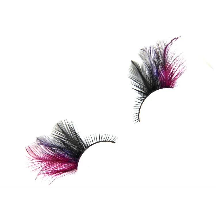 Crazy Design Party Style False Eye Lashes Colorful Feathered Eyelashes For Reseller Strip Eyelash