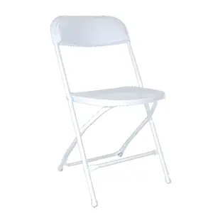 Silla plegable de plástico para eventos, sillón de estilo americano Samsonite, color blanco, precio barato