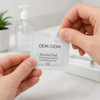 OEM ODM Label Pribadi Tisu Alkohol 70% Steril Terbungkus Individual Tisu Disinfektan Kelas Medis Pertolongan Pertama Alkohol Prep Pad