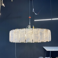 Lustre LED Circulaire Moderne avec Abat-jour en Albâtre, Cadre en Laiton Brossé, Commande par Interrupteur, Blanc Chaud Doux 2700K, Économie d'Énergie, Garantie 5 Ans