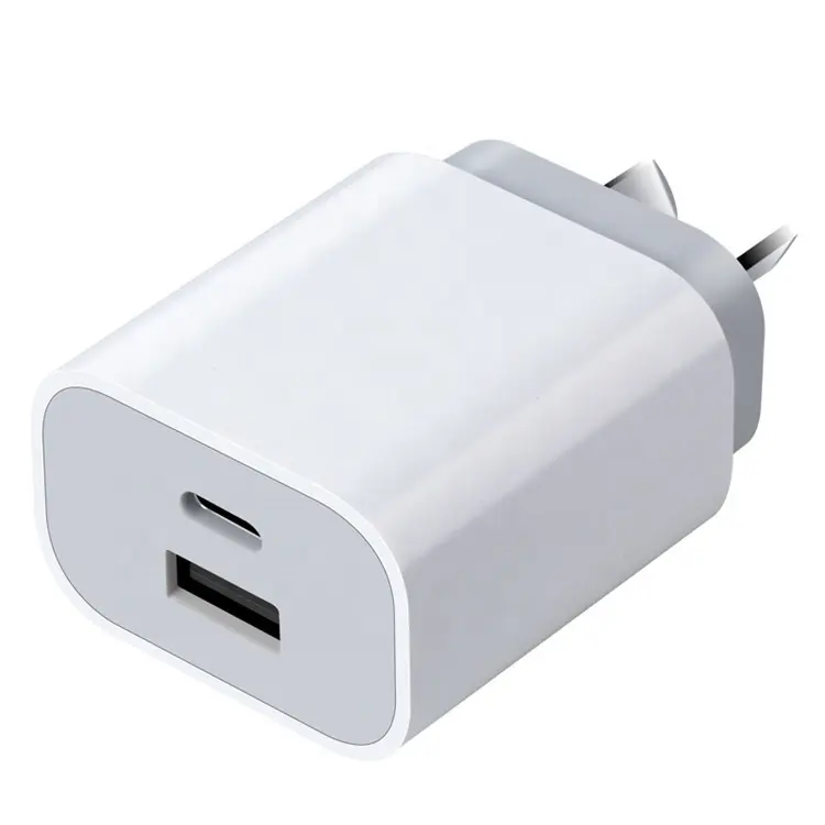 Saa certificata dual port tipo c usb a fast travel caricabatterie 20w per apple iphone pd qc3.0 usb e tipo c 20w pd au caricatore del telefono