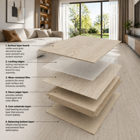 SPC Starrer Vinylboden Wasserdichter Holzoptik-Klickboden für Küche Wohnzimmer Büro