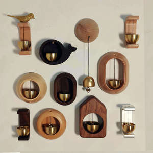 Carillon magnétique en bois pour porte, carillons éoliens suspendus en bois, aimant de réfrigérateur, décorations pour porche, jardin, cour, restaurant, maison - Product Image 1