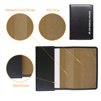 Carpeta Manual de coche de diseño sólido de alta calidad, funda de PVC Folio de cuero PU con bolsa de documentos suave, portatarjetas, botón, productos de archivo