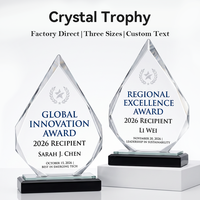 Trophée en cristal de pointe de montagne, best-seller européen, multicolore, 3 tailles, récompense pour les champions d'équipe et la reconnaissance des employés