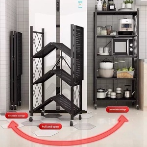 부식 방지 블랙 메탈 스토리지 랙이있는 접이식 5 레이어 대용량 창고 선반 장치 - Product Image 4