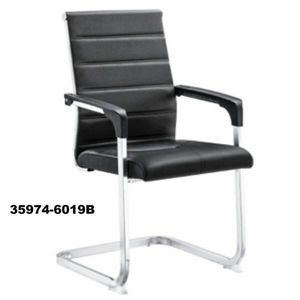 Silla ejecutiva moderna de cuero para visitas con reposabrazos fijos para sala de reuniones de oficina y asientos para invitados - Product Image 5