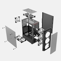 Gabinete de PC BAJEAL en Oferta, ATX, de Acero, Full-Tower, con Puertos USB, Panel Lateral Transparente de Vidrio Templado, Compatible con CPU de 240 mm