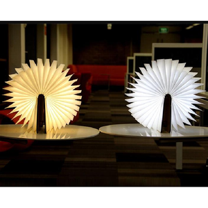 Mini lámparas de mesa de papel plegables de madera para decoración de dormitorio, accesorio <span class=keywords><strong>barato</strong></span> de buena calidad, directamente de fábrica - Product Image 2