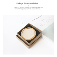 Miroir de maquillage portable élégant en bois, mini-cadeau cosmétique personnalisable pour les propriétaires de sacs à main de beauté