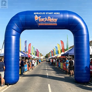 Arche gonflable géante personnalisée en U avec sommet carré et arche arrondie pour la décoration d'entrée de course/événement, défilé, affichage promotionnel - Product Image 4