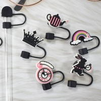 Accessoires de bar en vrac : Embouts de paille de luxe en silicone souple de 10 mm, écologiques, créatifs, mignons, à motif de dessin animé, de haute qualité et très demandés