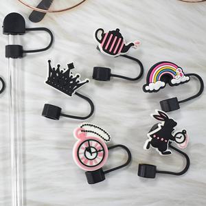 ที่ครอบหลอดดูดน้ำลายการ์ตูนน่ารักคุณภาพสูง ขนาด 10 มม. ทำจาก PVC นิ่ม หรูหรา ขายดี จำนวนมาก อุปกรณ์ตกแต่งบาร์ - Product Image 2