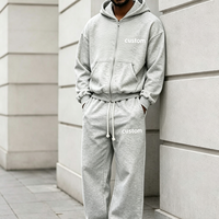 Ensemble de survêtement unisexe en molleton épais de coton pour homme, avec sweat à capuche décontracté et pantalon de jogging surdimensionné – Fournisseur en gros