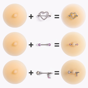 Xinke Mulit Style Réutilisable Peau Ton <span class=keywords><strong>Faux</strong></span> Mamelon Non Piercing Jwewlry Mamelon Piercing Pasties - Product Image 2
