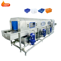 Nouvelle machine de lavage automatique de caisses en plastique, machine de nettoyage de bacs en acier inoxydable, laveuse haute pression pour plateaux et paniers