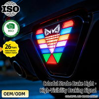 Feu Stop Triangulaire Style F1 CARFU, Feu de Position LED RGB Effet Yeux Maléfiques, Clignotant Dynamique, Feu de Brouillard Arrière, Support 12V
