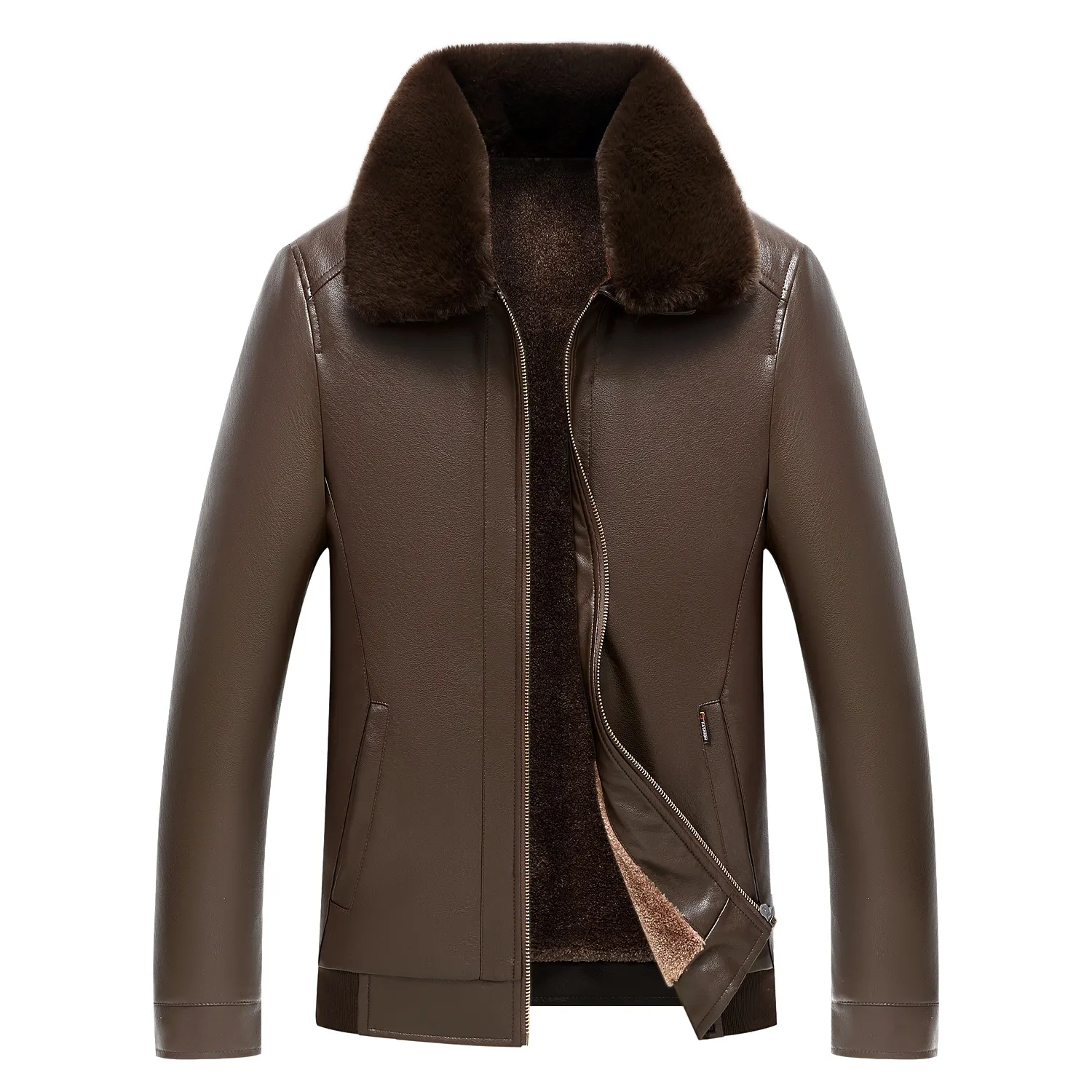 Под заказ, отличное качество, новейший дизайн, купить куртку из искусственной кожи с мехом, мужские зимние куртки из искусственной кожи