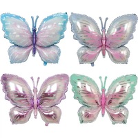 Ballon en feuille d'aluminium en forme de papillon de 1 m de long pour anniversaire, fête de bienvenue, mariage et décoration de chambre de bébé