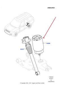 LR052171 Range Rover Sport 2013 2014カーサスペンションシステムエアサスペンションスプリングリアバルーンショックアブソーバー - Product Image 6