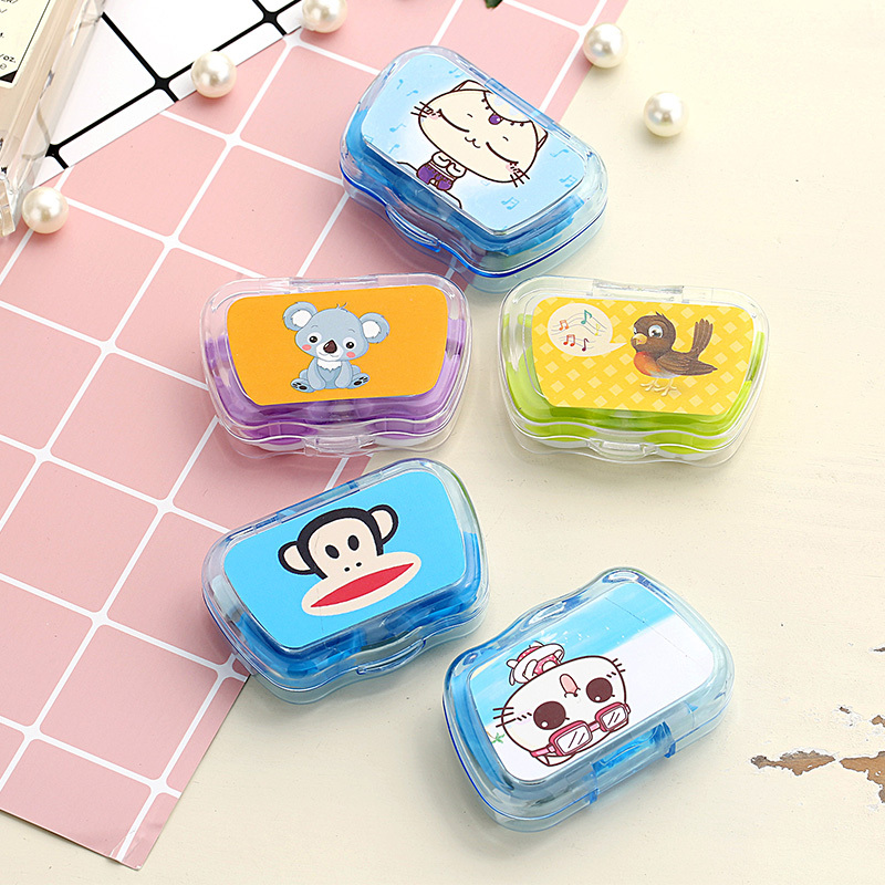 Factory direct supply custom High Quality Contact Lens mate box cartoon fun colorful Portable Set Contact Lens Case