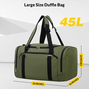 Men's 45L <b>Convertible</b> Weekender Travel Bag Large Duffel for Gym Sports Multipurpose Garments Carry on <b>Backpack</b> Bags - Product Image 2