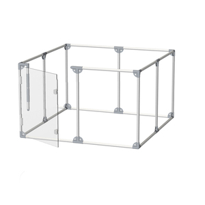 Parc pour chien en acrylique transparent de haute qualité stylo pour chiot d'intérieur en acier stylo de jeu pour chien transparent avec clôture pour animaux de compagnie pour chats - Product Image 1