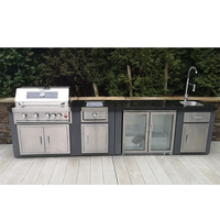 Jardin extérieur barbecue Island armoire de cuisine, grille Portable en acier inoxydable, île de cuisine extérieure