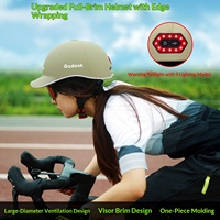 Casque de vélo de ville et de montagne électrique haut de gamme avec visière, feu arrière LED rechargeable, motif personnalisé PC+EPS