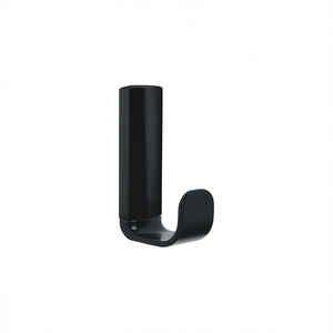 Gancho para bata negro de 2.5x8x4.5 cm, colgador de ropa montado en la pared para uso en baño o armario - Product Image 3