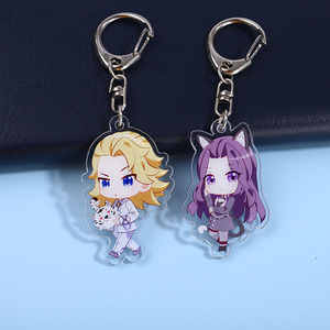 Porte-clés en acrylique double couche <span class=keywords><strong>Douluo</strong></span> Q-version avec pendentif en verre et motif de dessin animé - Product Image 4