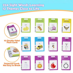 Tarjetas de Memoria Interactivas Bilingües en Portugués e Inglés con Forma de Oso, 224 Palabras, Juguete Educativo para Niños de 2 a 6 Años, Certificado CE - Product Image 2