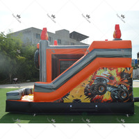 Château gonflable commercial avec double toboggan, en stock, pour location extérieure, Nouveauté 2026