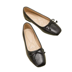 2025 ilkbahar sonbahar yeni stil Slip-On tek katmanlı kadın yay sığ ağız düz fransız peri meme günlük iş ayakkabısı - Product Image 1