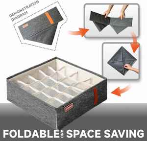 Wholesale Cationic Fabric <b>Stackable</b> <b>Wardrobe</b> Drawer Organizer Foldable Closet Socks Underwear Bra <b>Storage</b> Box With Dividers - Product Image 4