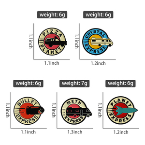 Películas de ciencia ficción vehículo esmalte Pin Pizza Crystal Bullet Math <span class=keywords><strong>Planet</strong></span> <span class=keywords><strong>Express</strong></span> dibujos animados Anime broches solapa insignia joyería regalos - Product Image 6