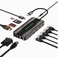 Station d'accueil Type-C 13-en-1, port Ethernet Gigabit, lecteur de carte, hub USB multifonctionnel - Vente directe d'usine