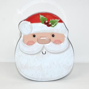 Boîte en fer blanc en forme de Père Noël prête à être expédiée pour biscuits de Noël, bonbons, chocolats, emballage cadeau pour les fêtes - Product Image 4