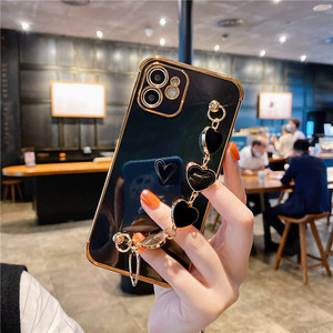 Funda de teléfono con correa para <span class=keywords><strong>IPhone</strong></span> 12 y <span class=keywords><strong>11</strong></span>, Correa galvanizada chapada en oro - Product Image 4