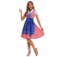 Erwachsenen-Damenkostüm für Bierfest Oktoberfest-Kleid Traditioneller Dirndl-Stil Cosplay-Party-Outfit Halloween Polyester