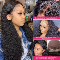 Peluca de Cabello Humano Rizado Kinky con Encaje Frontal HD, Cabello Camboyano Virgen, Sin Pegamento, para Mujeres Negras